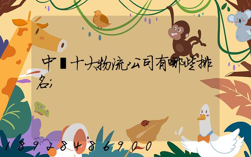 中國十大物流公司有哪些排名