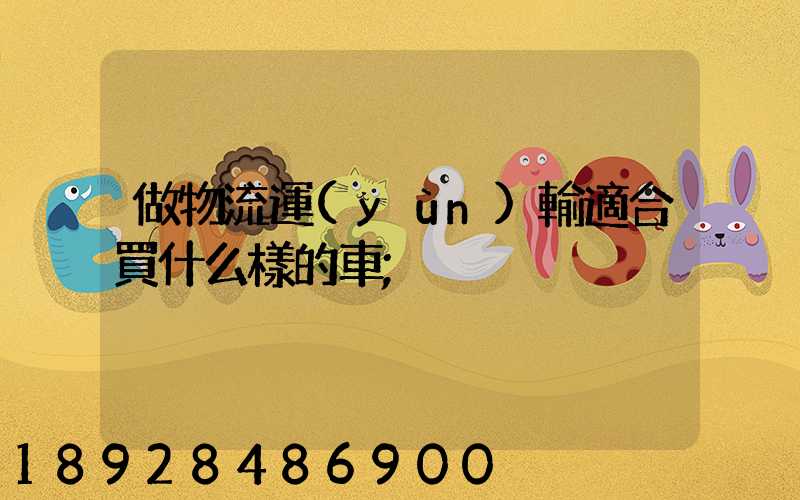 做物流運(yùn)輸適合買什么樣的車