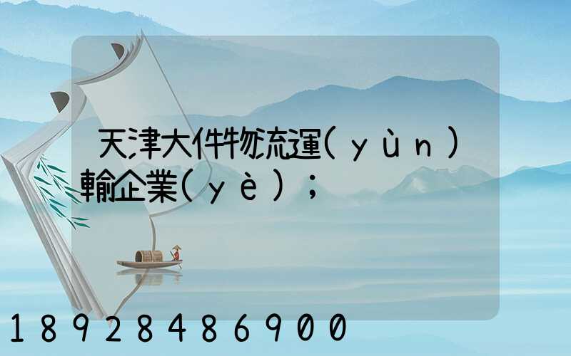 天津大件物流運(yùn)輸企業(yè)