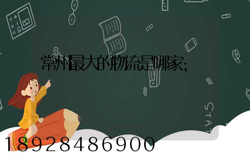 常州最大的物流是哪家