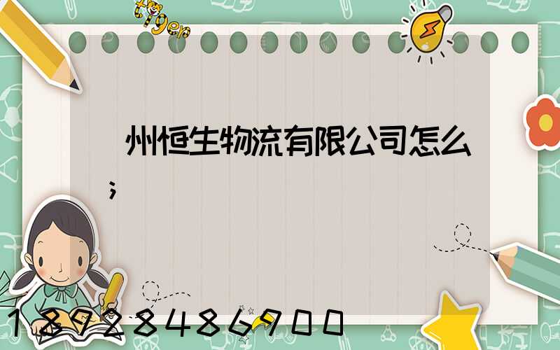 廣州恒生物流有限公司怎么樣