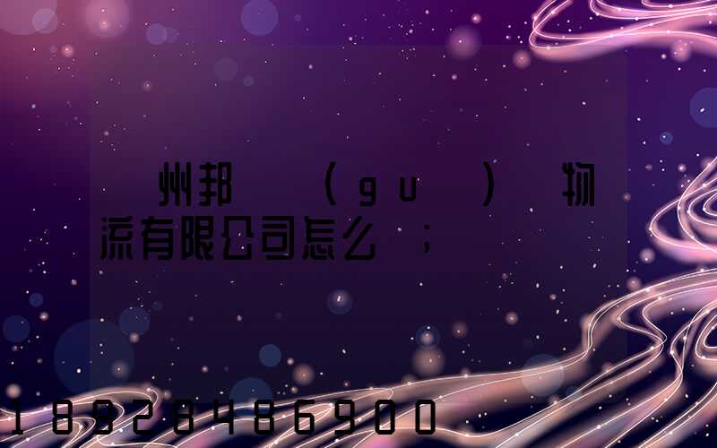 廣州邦勝國(guó)際物流有限公司怎么樣