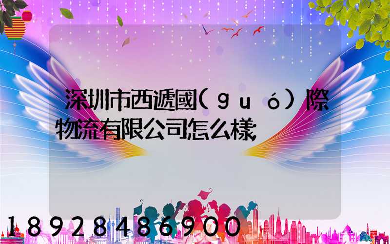 深圳市西遞國(guó)際物流有限公司怎么樣