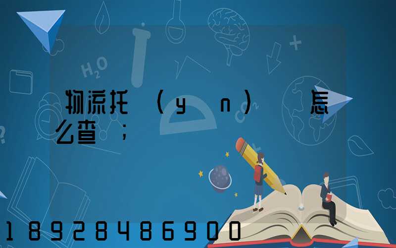物流托運(yùn)單號怎么查詢